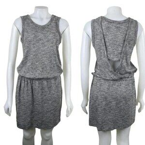 Banana Republic Cut Out Back Elastic Waist Mini Dress Heathered Gray Size Small